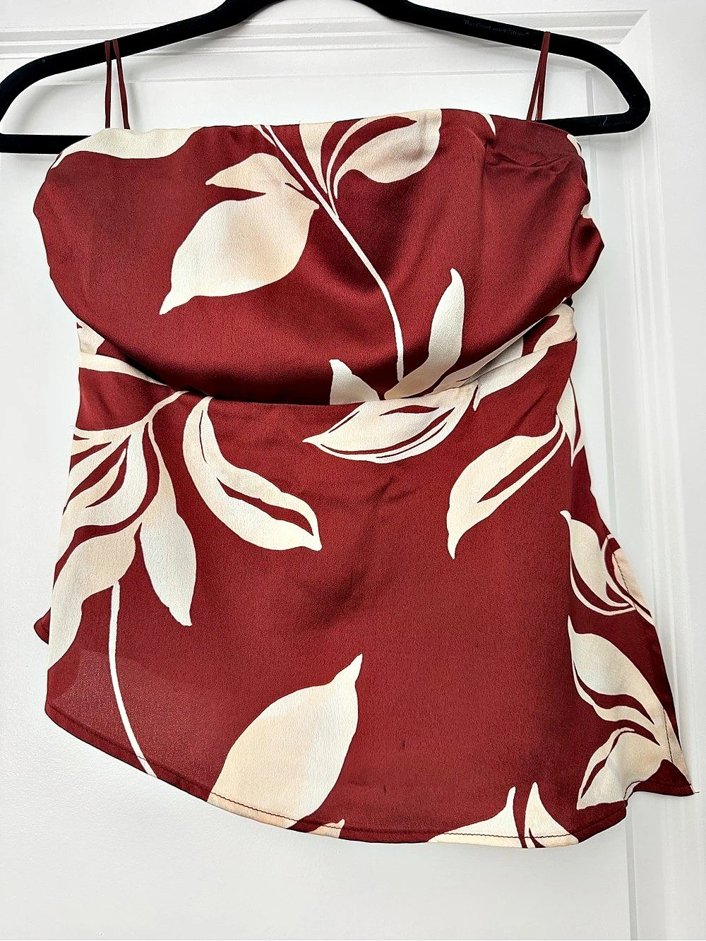 ASTR Floral Strapless Top in Brown & Cream Size Small Like New